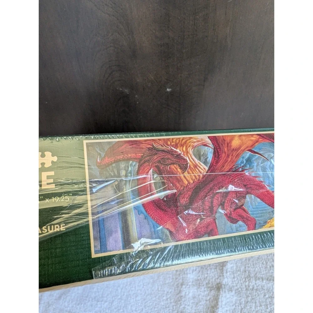 Cobble Hill 1000 Piece Puzzle Red Dragon's Treasure Gold with Poster NEW SEALED